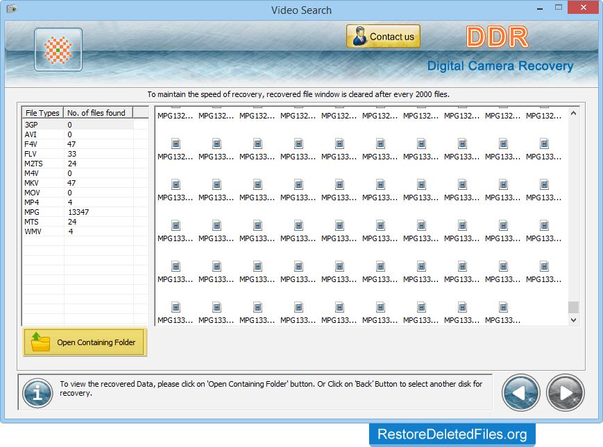 Recovered Data Restore Files - Digital Camera