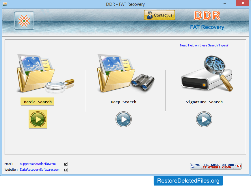 Choose Searching Mode Restore Files - FAT Partition