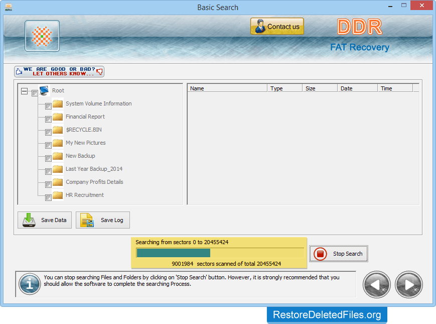 File Searching Process Restore Files - FAT Partition
