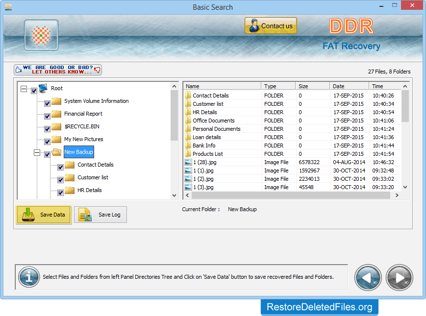 Save Recovered Files Restore Files - FAT Partition