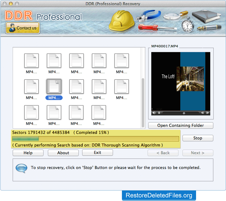 Disk Scanning Mac Restore Files - DDR Professional