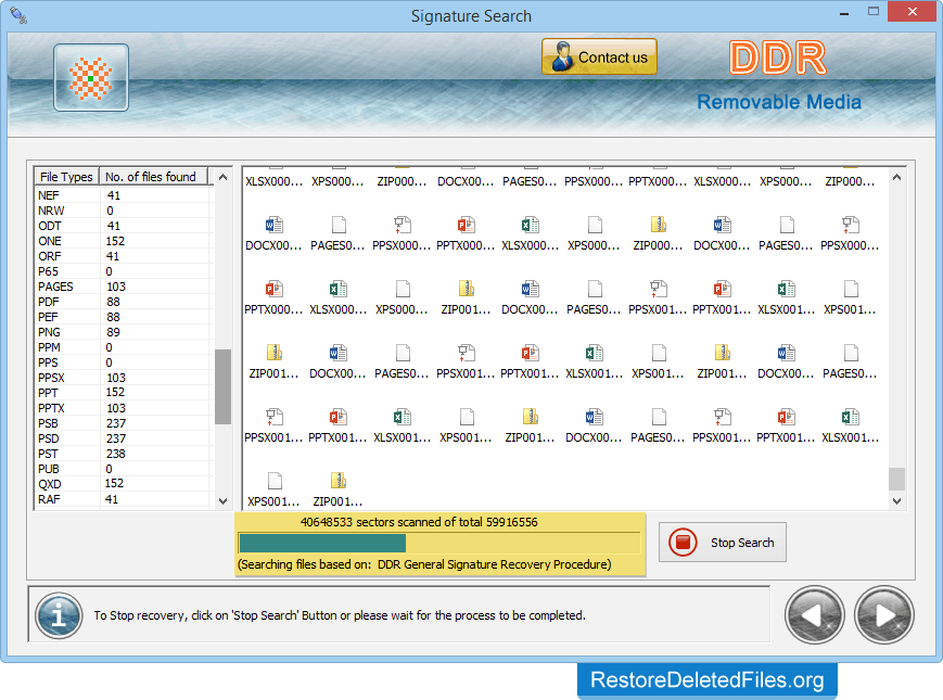 File Searching Restore Files - USB Storage Media