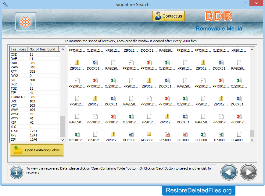 Recovered Data Restore Files - USB Storage Media