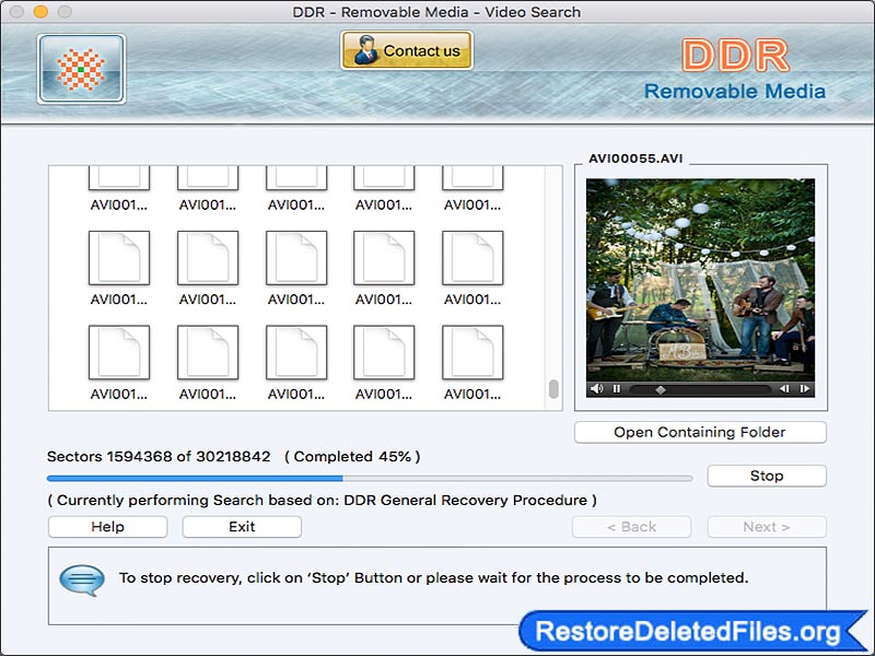 Screenshot of Disc Recovery Mac Application