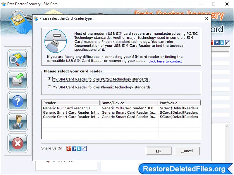 Screenshot of Restore SIM Card Messages